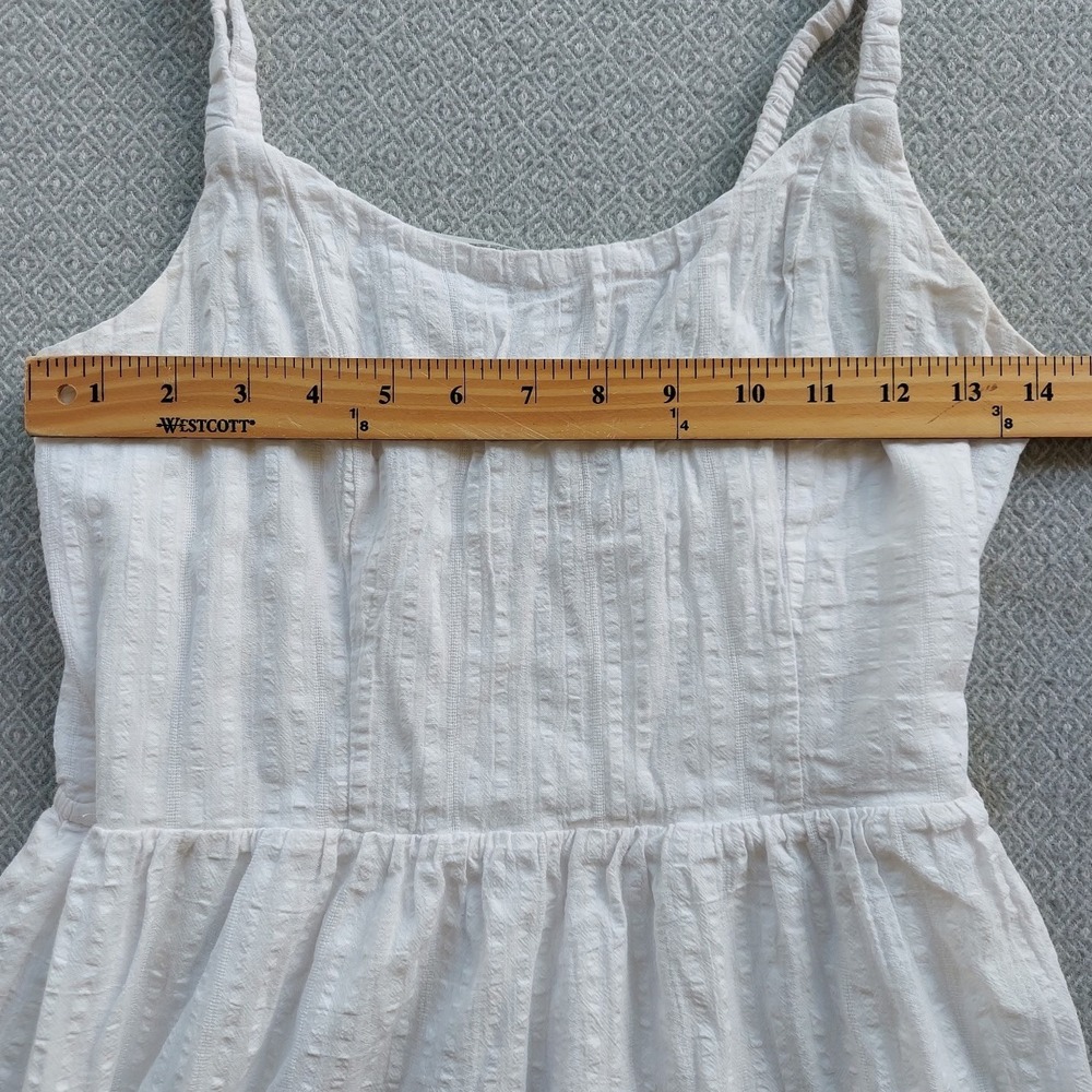 Lucky Brand Dress Womens Medium White YS4W52509R Maxi Tiered Cotton Smocked Back - Picture 4 of 6